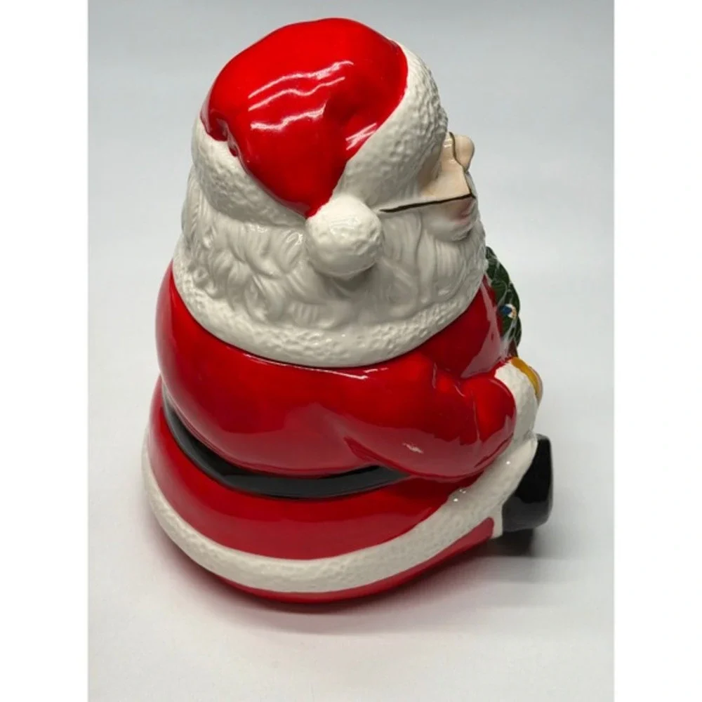 Gibson Housewares Santa Claus Ceramic Cookie Jar 10 Inch Decorative Holiday Xmas